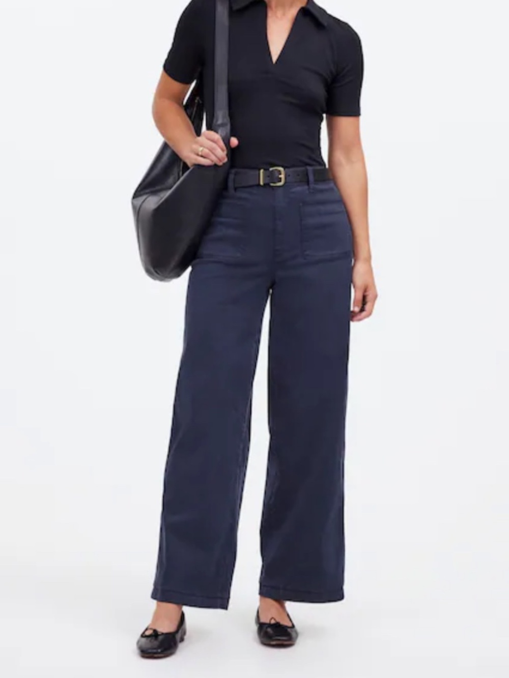 Madewell Emmett Wide-Leg Crop Pant Navy Size 27